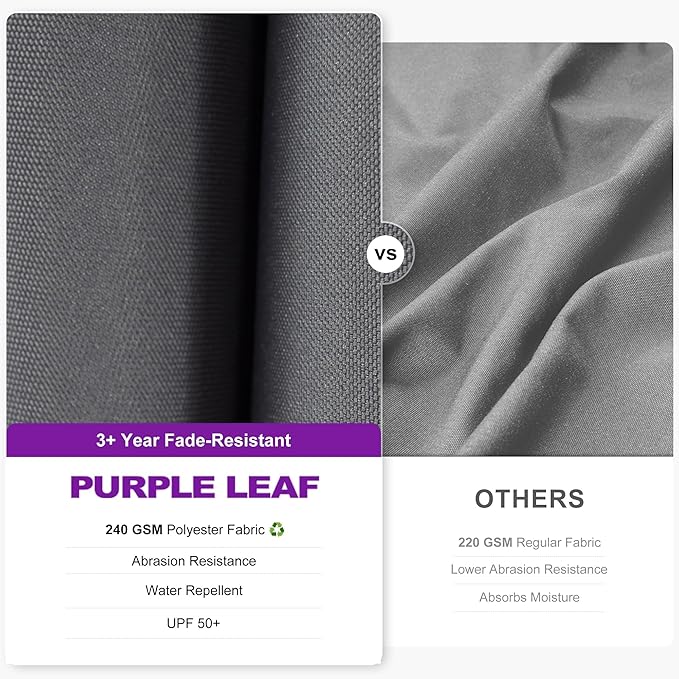 PURPLE LEAF 11' X 8' Left-right Tilting Patio Umbrella Outdoor Cantilever Swivel Rectangle Umbrella with Tilt Aluminum Offset Umbrella with 360-degree Rotation for Garden Deck Pool Patio Light Grey