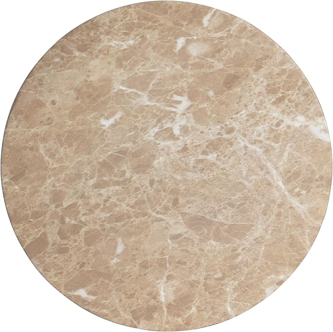 15" Outdoor Indoor Travertine Round Side End Table,Gold