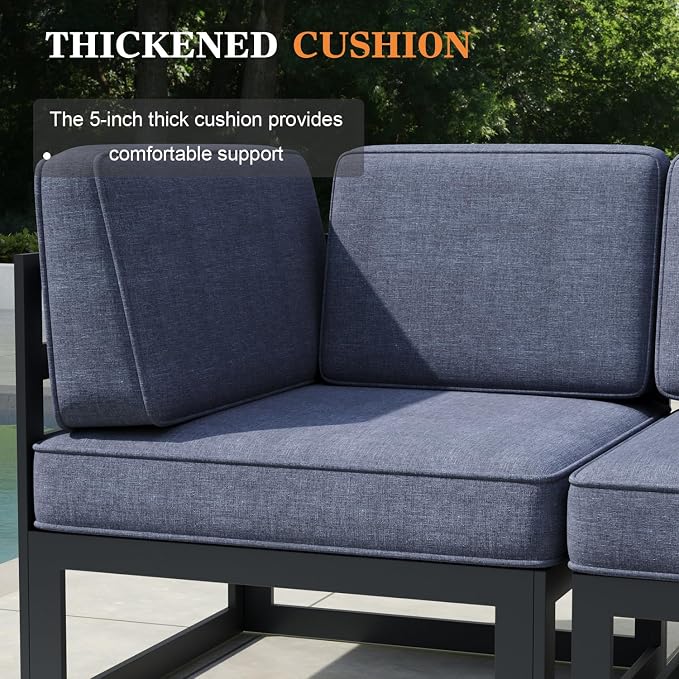 11 Pieces Aluminum Patio Furniture Set with Propane Gas 44" Fire Pit Table, Metal Outdoor Conversation Sofa Set with Seating Cushions