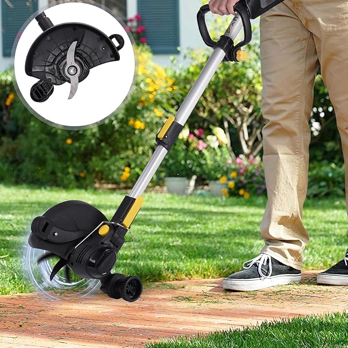 Weed Wacker Cordless, Battery Powered Weed Eater with Blades, Trimmer/Edger/Mower 3 in 1, 5.2lbs Lightweight