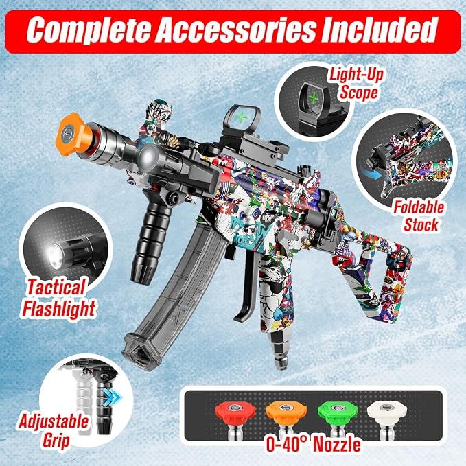 Swivel Pressure Washer Gun 3600 PSI – Easy Pull Trigger Handle with 3/8" Quick Connect Plug, Foam Cannon Compatible for Car, Home & Outdoor Cleaning (Colorful Graffiti)
