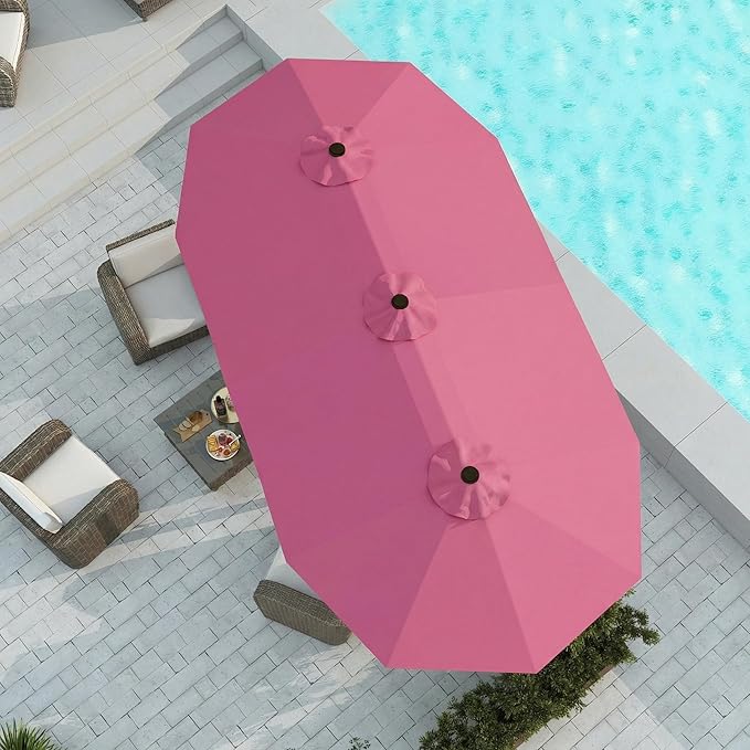15FT Large Patio Umbrella with Base Included