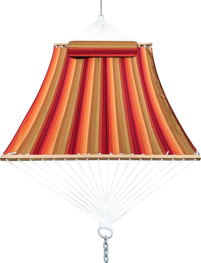 Classic All-Weather Outdoor Hammock with Pillow Sunbrella® Fabric Deluxe Size (Astoria Sunset (#56095-0000))