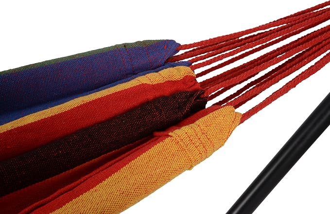 Outdoor Leisure Tropical Hammock and Frame - Stripe