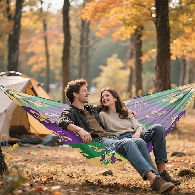 Hammocks for Outside Carnival Flowers Camping Hammock Portable Hammocks with Tree Straps and Carry Bag Camping Accessories for Hiking Beach Outdoor