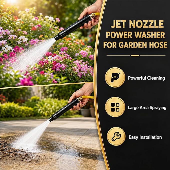 Home High Pressure Car Wash Water Gun, 2026 Upgraded Home High-Pressure Car Wash Water Gun with Booster,Multipurpose for Home Car Washing, Plant and Vegetable Watering, Featuring A Powerful Nozzle