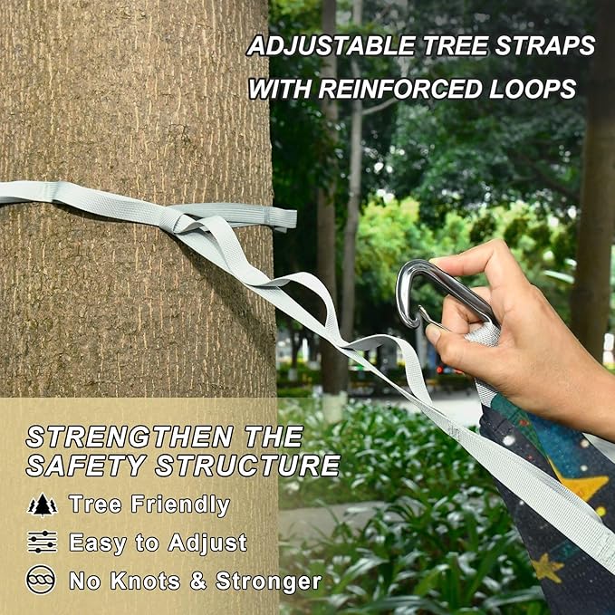 Colored Star 330lb Capacity Outdoor Hammocks with Tree Straps Hanging Hammock for Outside Patio Garden amacas para patios con Base de adultos