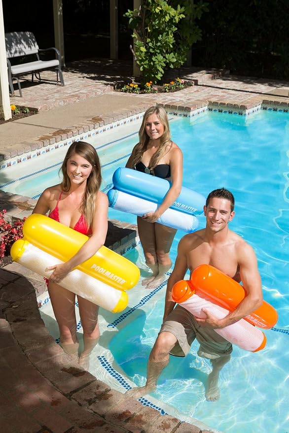 Poolmaster Vinyl Water Hammock Large Pool Float for Adults, Blue