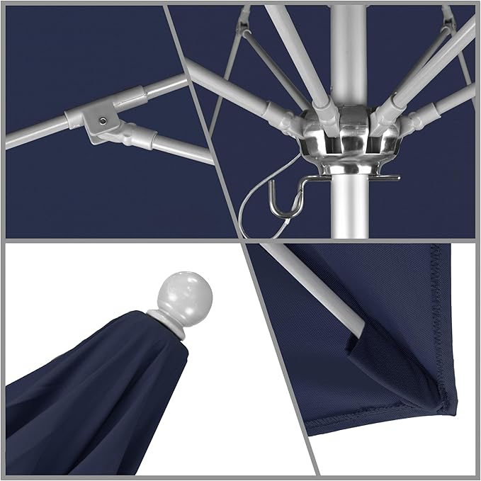 California Umbrella 7.5' Rd. Venture Series Contract Grade Patio Umbrella, Push Open Pin Stop, Silver Finish