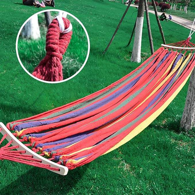 Hammock Swing, Travel Hammock, Portable Hammock, Comfortable Folding Mesh Net, Camping Accessories Single Hammock for Outdoor Indoor,Red,190x150cm