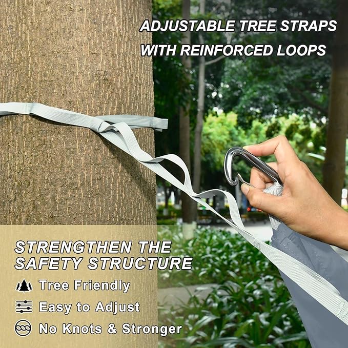 Slate Gray Solid Color Pure Plain 330lb Capacity Outdoor Hammocks Tree Hammock for Outside Camping Essentials hamaca con Base para adultos