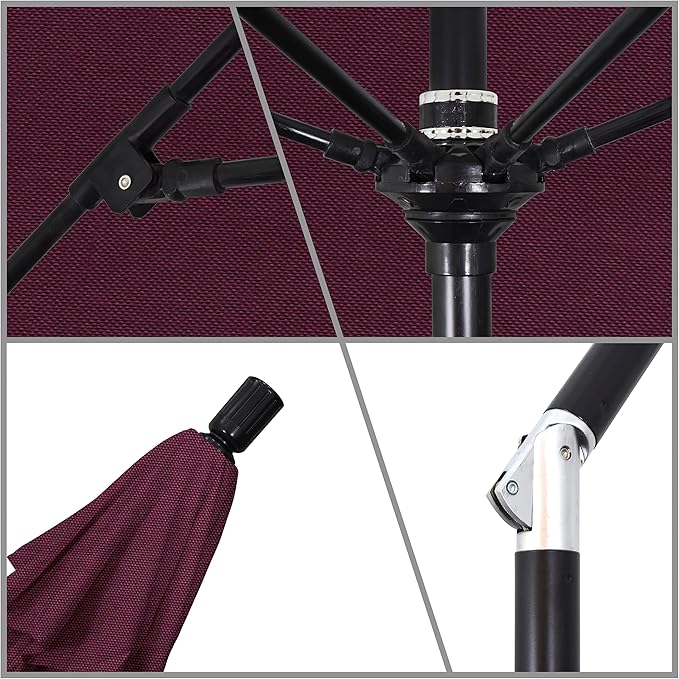 California Umbrella 9' Round Aluminum Pole Fiberglass Rib Market Umbrella