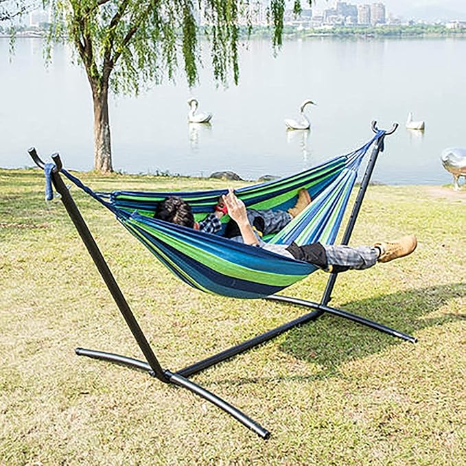 Camping Hammock Bed Camping Hammock with Stand Home Indoor and Outdoor Portable Detachable Folding Swing for Ideal for Beach Travel Hammock Swing (Color : 4)
