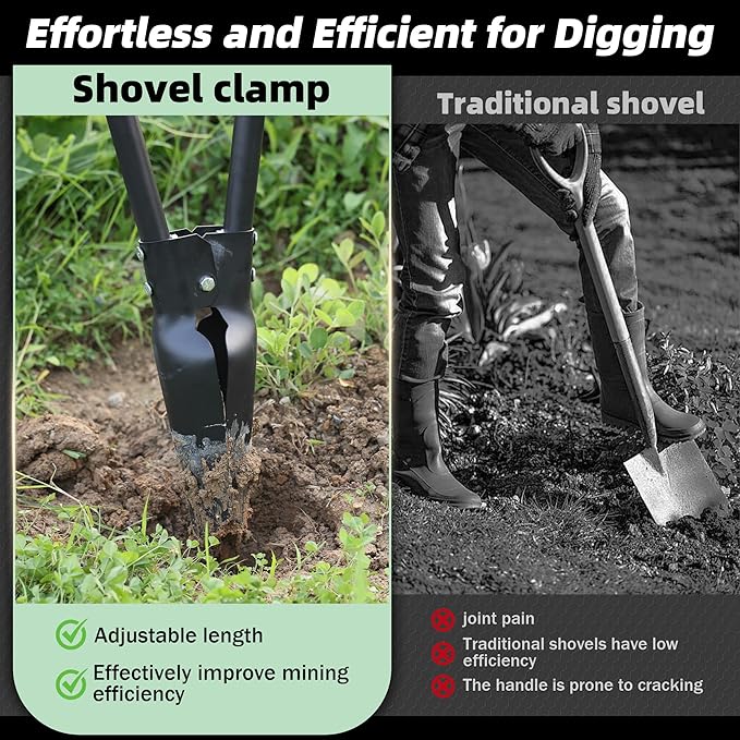 LLARGUEST Post Hole Digger for Gardening, 54 Inch Heavy Duty Metal Hole Digger Tool for Digging,Black Manual Tool for Transplanting, Camping,