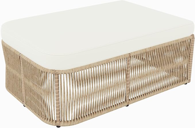 Christopher Knight Home Outdoor Patio Furniture Set, PE Rattan Wicker Conversation Sofa Set with Iron Frame Cushions and Glass Top Coffee Table, Modular Backyard Balcony Seating Set, Dark Beige