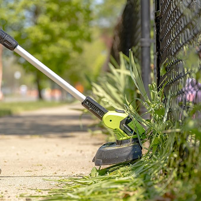 Earthwise LST02010 20-Volt 10-Inch Cordless String Trimmer, 2.0Ah Battery & Fast Charger Included, One Size