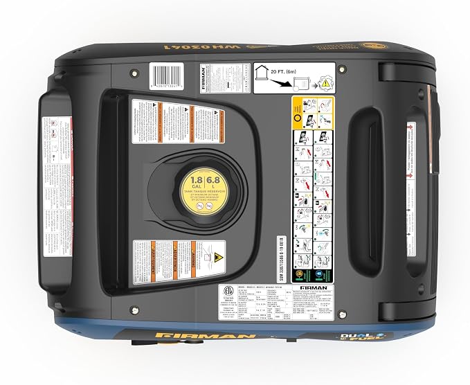 FIRMAN WH03041 Dual Fuel Inverter Portable Generator 3300W Gas Propane Recoil Start, Quiet 58dB RV Ready TT-30R, Fuel Efficient Outdoor Camping Tailgating Recreational Power Supply