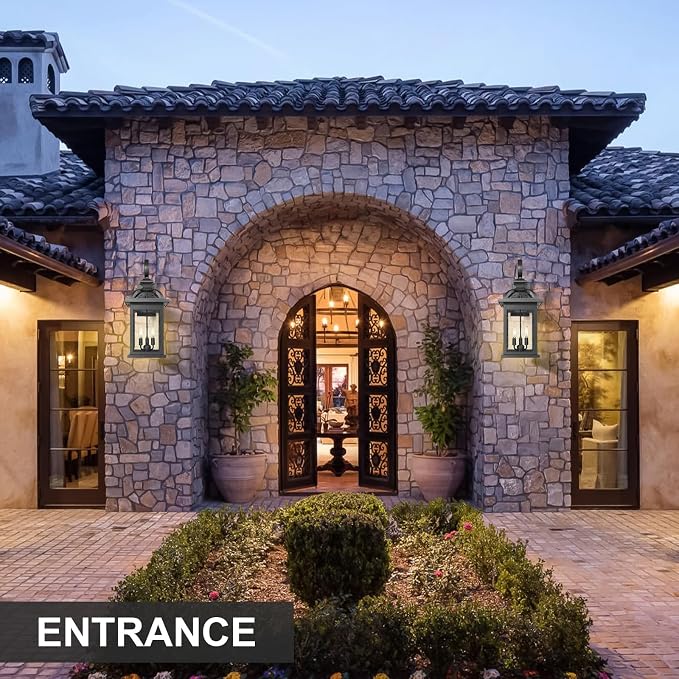 Darkaway Outdoor Lights Fixtures Wall Mount, Extra Large 26inch Outdoor Wall Sconce Lights with Seeded Glass Waterproof Outside Exterior Lights Fixture for House Front Porch Patio Garage E12 Bulb Base