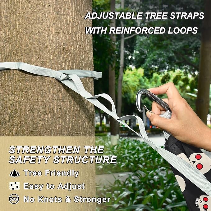 Camping Hammock Outdoor Hammocks for Outside Skull Red Dot Beach Trees Portable Lightweight with Pockets Tree Straps Indoor