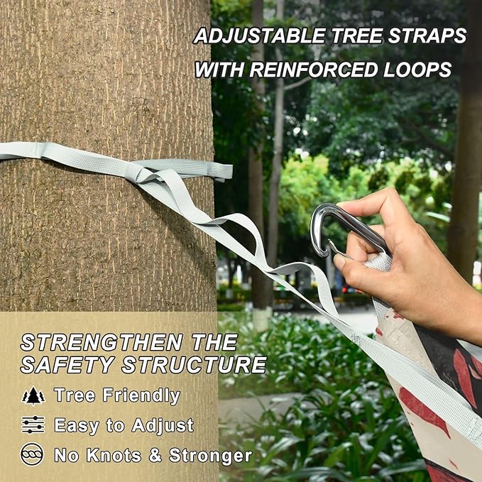 Game Anime Playroom Japanese Samurai Outdoor Hammock with Tree Straps Backyard Hammock for Indoor Outdoor Patio