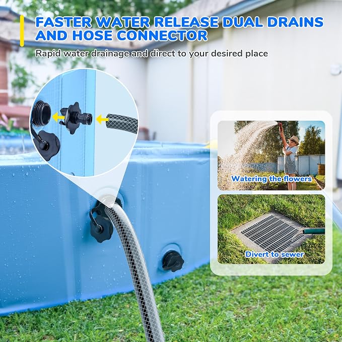 Sprinkler Pool for Kids, 97'' Non-Slip Kids Pool, Dog Swimming Pool for Kids, Heavy Duty Dogs Splash Pad Pools for Large Dogs, Hard Plastic Kiddie Pool for Backyard
