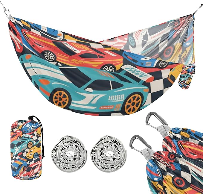 Color Cartoon Cute Racing Car 330lb Capacity Outdoor Hammock Rope Hammock for Outside Patio Garden hamacas para Patio