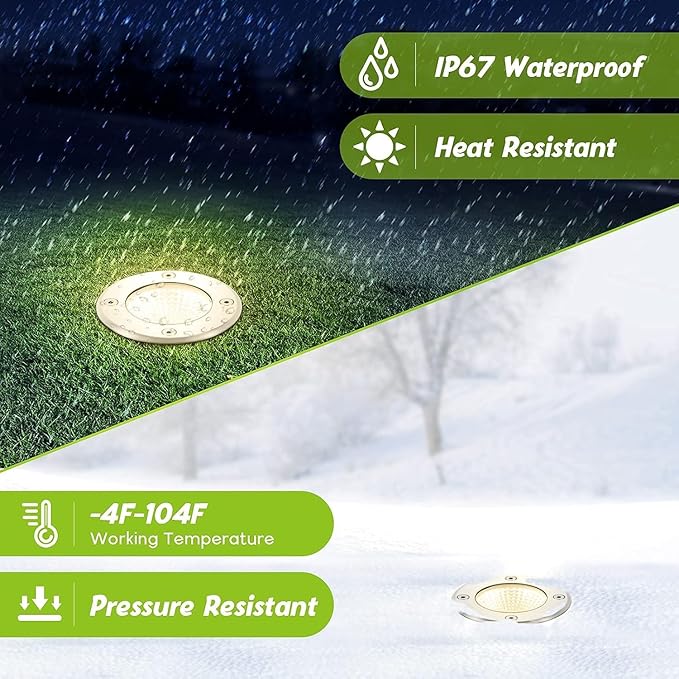 Warm White RGBW Color Low Voltage Landscape Lights 10W Color LED Landscape Lighting IP67 Waterproof Outdoor Well Landscape Spotlights 12V-24V for Pathway Garden Deck Driveway (12Pack)
