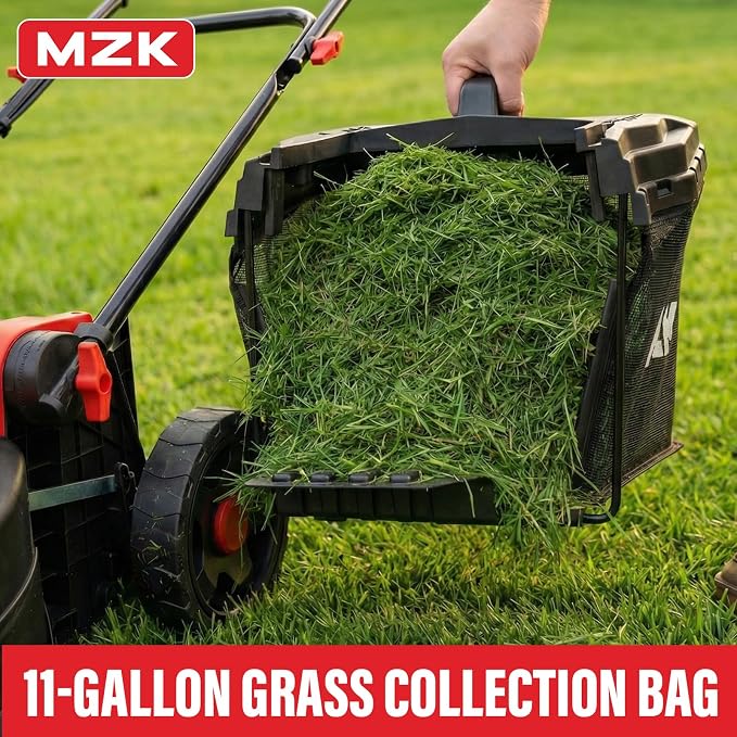MZK 40V 16" Electric Lawn Mower, 2-in-1 Brushless Cordless Lawn Mower, Walk-Behind Push Mowers with 5-Position Height Adjustment, 2 x 4.0Ah Batteries & Charger Included