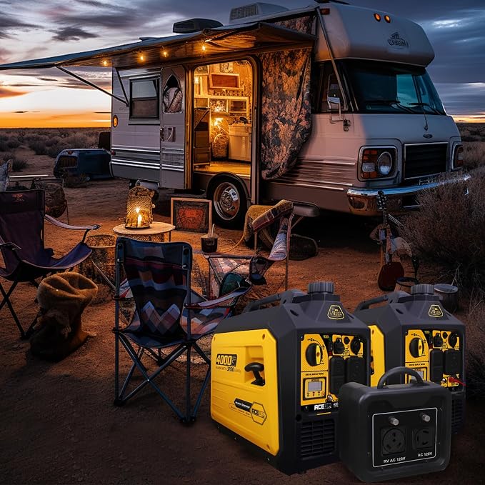 Aceup Energy 4000 Watt Inverter Generator Portable 149cc, Gas Powered Generator Quiet for Home, RV-Ready, EPA Compliant ideal for Father's Day
