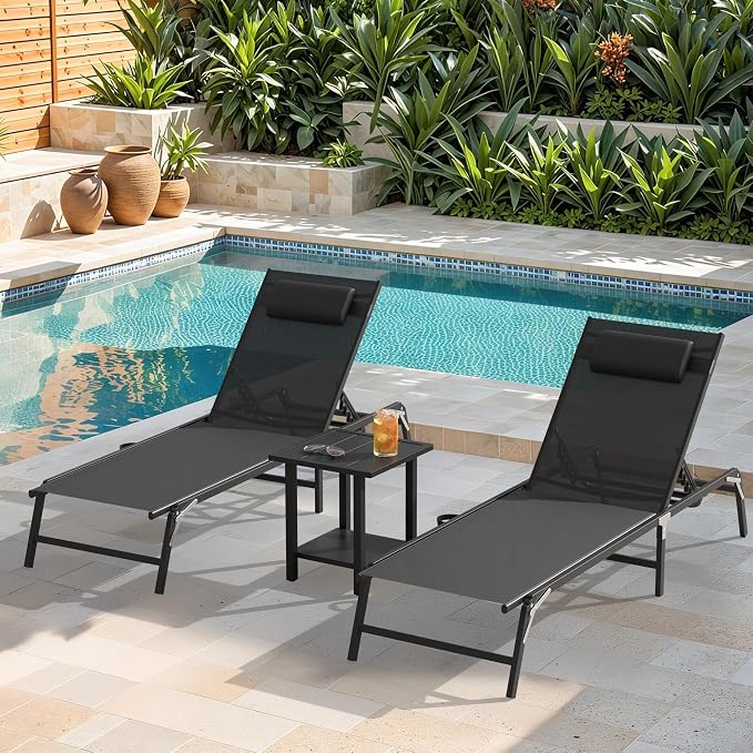Outdoor Large Square Side Table, Heavy-Duty Metal Patio End Table, Weather Resistant Poolside Table with Easy Assembly for Balcony, Deck, Backyard (Dark Grey)