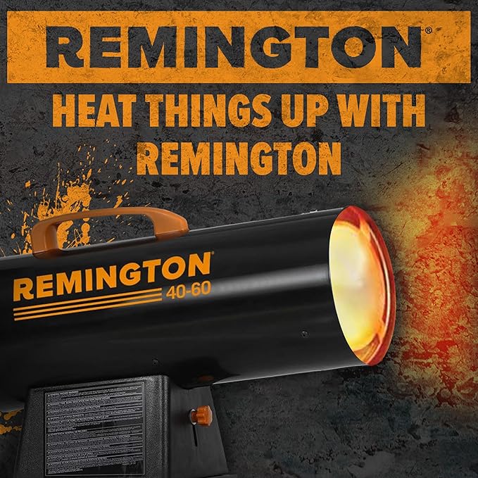 Remington LP Forced Air Heater, Portable 60,000 BTU Space Heater for up to 1500 Square Feet - Liquid Propane Gas Powered, Tank Not Included