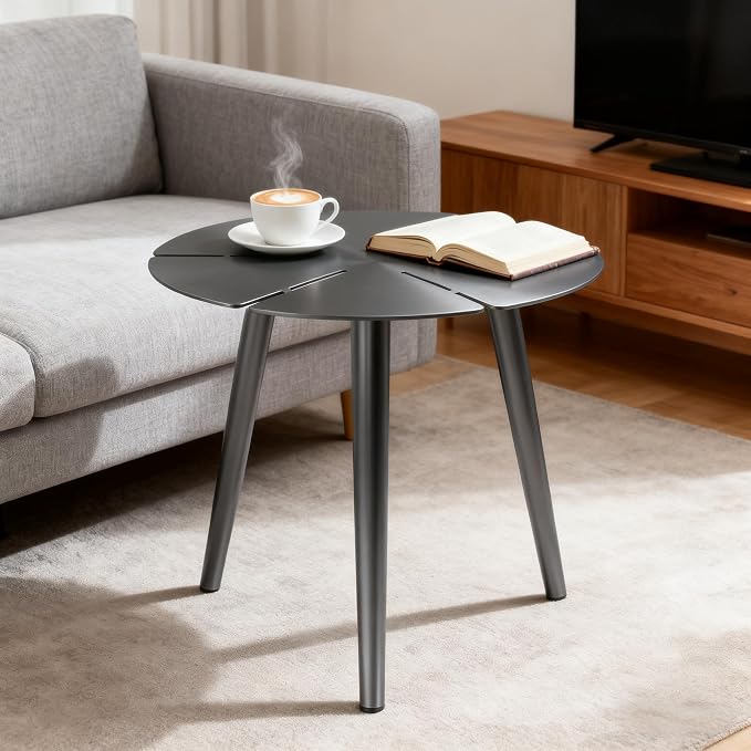 Aluminum Outdoor Side Table, Rustproof Patio Coffee Table | Powder-coated scratch-proof aluminum top, all-weather sturdy frame, easy assembly for garden pool balcony