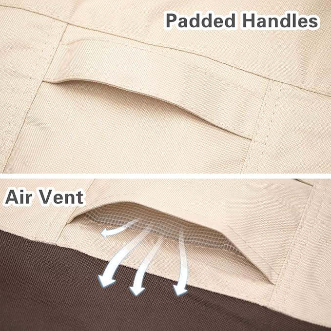 Vailge High Back Patio Chair Cover,Waterproof Outdoor Chair Covers,600D Heavy Duty Dining Cahir High-Back Chair Lawn Patio Furniture Cover - 35 L x 28W x 35" H , Beige & Brown