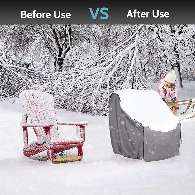 Outdoor Furniture Covers, 36W x 37D x 36H inches, Lawn Patio Chair Cover Waterproof 2 Pack Grey