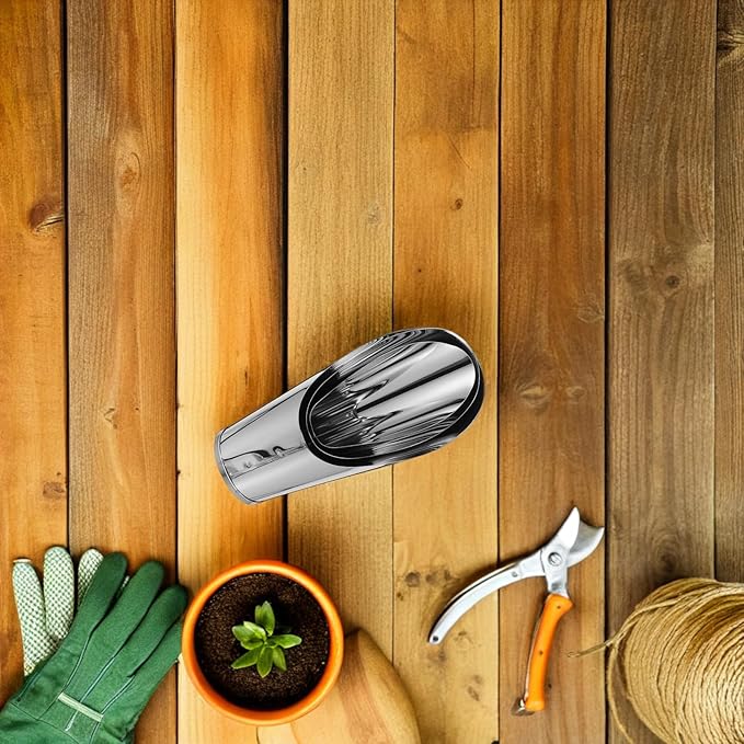 Abaodam 3pcs Stainless Steel Soil Scoop Set Gardening Hand Tools for Planting Succulents and Bonsai with Bucket-Shaped Shovels in Small, Medium, Large Sizes