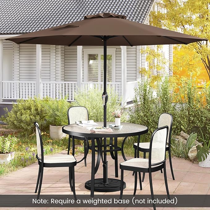 8.5 FT Patio Umbrella Outdoor Table Umbrella, Market Umbrella with Crank Handle, 8 Sturdy Ribs, Air Vent & Sun-Protective Canopy, Parasol for Garden, Backyard, Deck & Pool