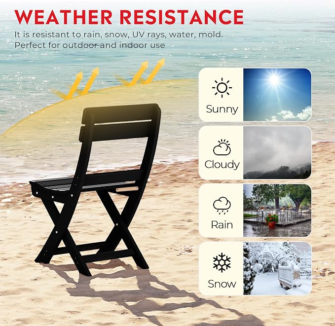 Costaelm Outdoor Bistro Table and Chairs Set of 2, Round Portable Folding Bar Height Barstool Set of 3, Tall Balcony Pub High Top Table 3 piece Patio Set for Deck, Backyard, Garden, Black