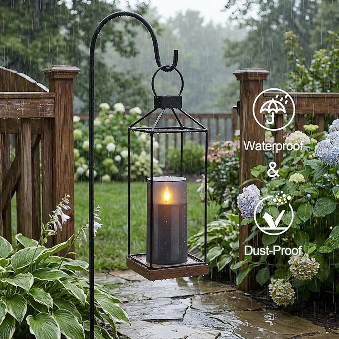 Homemory 3"×4" 5" 6" Battery Candles with Remote & Timer, Gray Acrylic Realistic Flickering LED Pillar Candles, Waterproof Fake Candle for Home and Lantern Decor, Set of 3