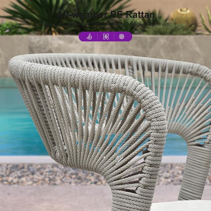 PURPLE LEAF 13 Pieces Outdoor Dining Set Patio Table and Chairs Set Aluminum Rattan Wicker Patio Furniture Set for Lawn Porch Deck Champagne