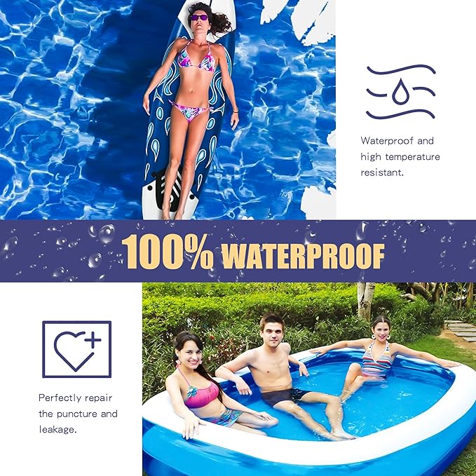 Breliter Inflatable Patch Repair Kit - Waterproof TPU Pool Repair Tape, Heavy Duty Repair Patch for Air Mattress, Bounce House, Inflatable Toys, Tent, Swimming Ring - 10 Packs of 4in x 4in, Square