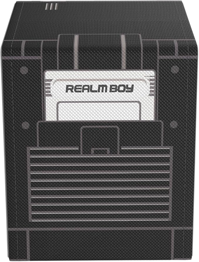 Realm Boy Black - TCG/MTG 100+ Card Window Deck Box (Fits Top Loaders)