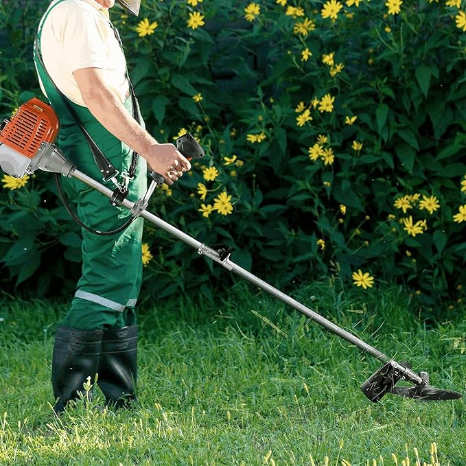 Weed Wacker Gas Powered 58cc, 4 in 1 Cordless Weed Eater Gas Powered, 2-Cycle Brush Cutter Gas String Trimmers Weed Wacker Straight Shaft Grass Trimmer for Lawn and Garden Care