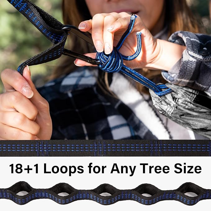 Kootek Camping Hammock, Portable Hammocks with Tree Straps & Attached Carry Bag, Camping Essentials Gear, Perfect for Outside Indoor Hiking Beach Backpack Travel