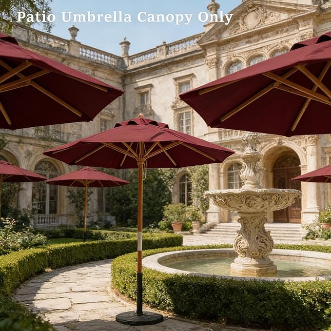 Patio Umbrella Replacement Canopy 6/8 Ribs,7.5ft/9ft/10ft Outdoor Umbrella Replacements,Market Umbrella Top,Outdoor Table Umbrella Canopy For Backyard Garden Courtyard Pool