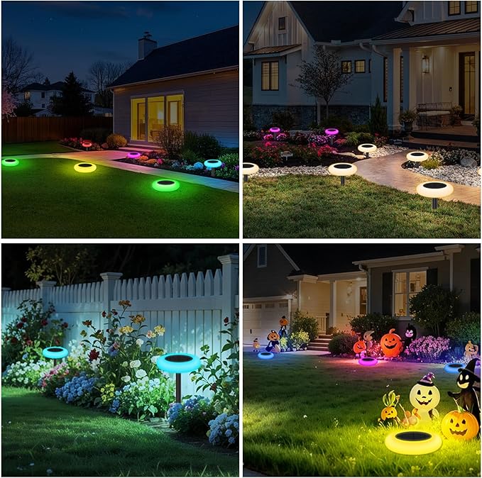 intelamp Solar Lights Outdoor Waterproof, 6Pack Color Changing Solar Lights Remote Control Pathway Light for Yard Lawn Patio Landscape Walkway Pool Christmas Decoration