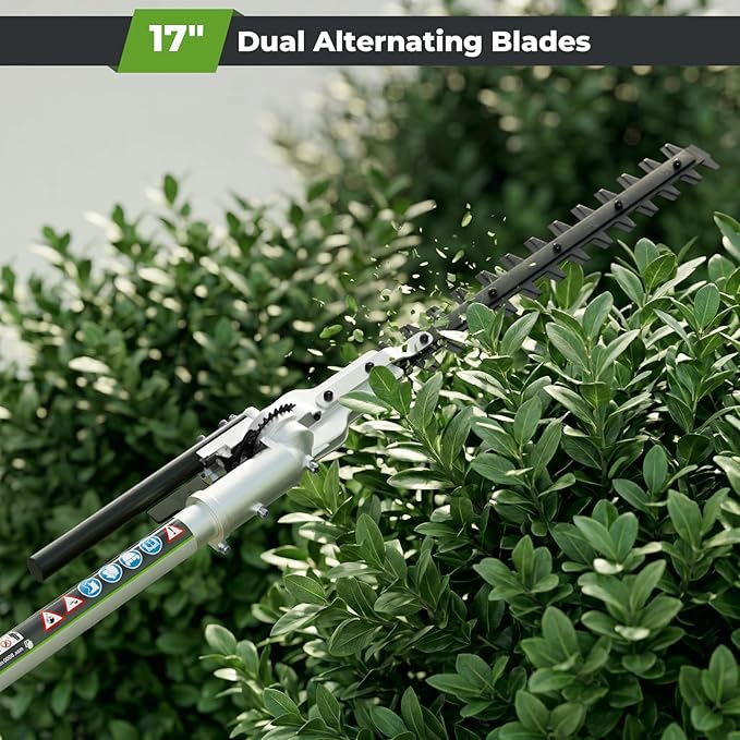 36CC Gas Hedge Trimmer, 2-Stroke Pole Hedge Trimmer with 27.5Inch Cutter Bar, Double Reciprocating Blades, 270° Rotatable Cutting Head, Hedge Trimmer Gas Powered for Bushes, Hedges and Garden Trimming