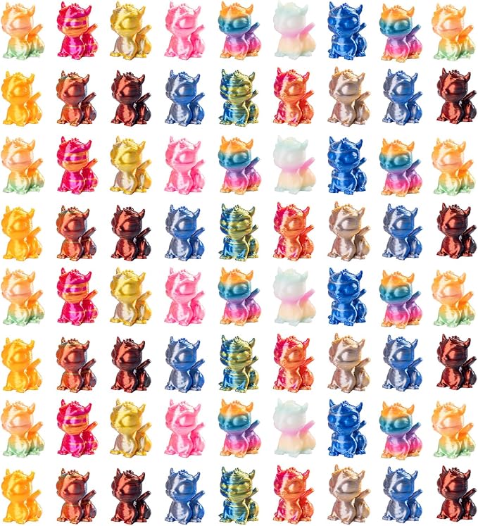100pcs Mini 3D Printed Animals Tiny Dragon Plastics Figures Miniature Little Small Animals Figurines Bulk for Micro Fairy Garden Landscape Accessories Hide Crafts Decor Aquarium