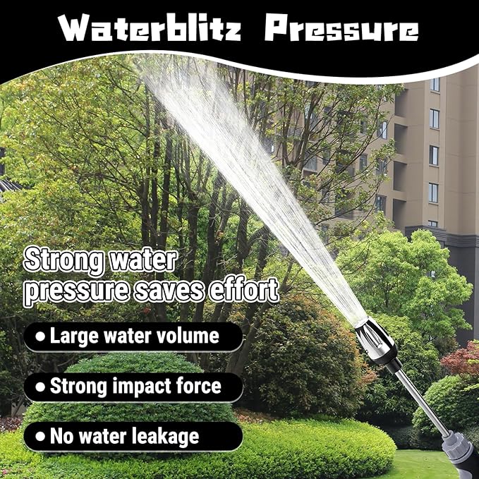 WaterBlitz Pressure Washer, WaterBlitz High Pressure Water Gun, High and Portable Pressure Washer, With 360° Rotating for Three Spray Modes (Water Gun + Connector)