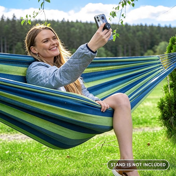 SUNCREAT Hammocks Outdoor Camping Double Hammock, Hammock Replacement for Stand, Blue & Green