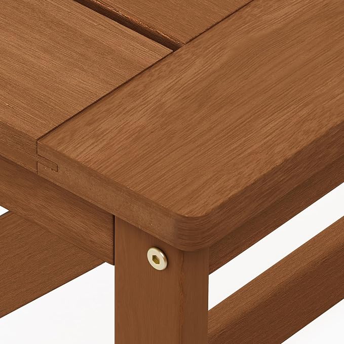 Furinno TIOMAN Outdoor Patio Coffee Table, Small Wood Outdoor Table with X-Frame Design, Teak Oil Finish Patio Side Table for Garden, Porch, Deck or Balcony, Light Wood